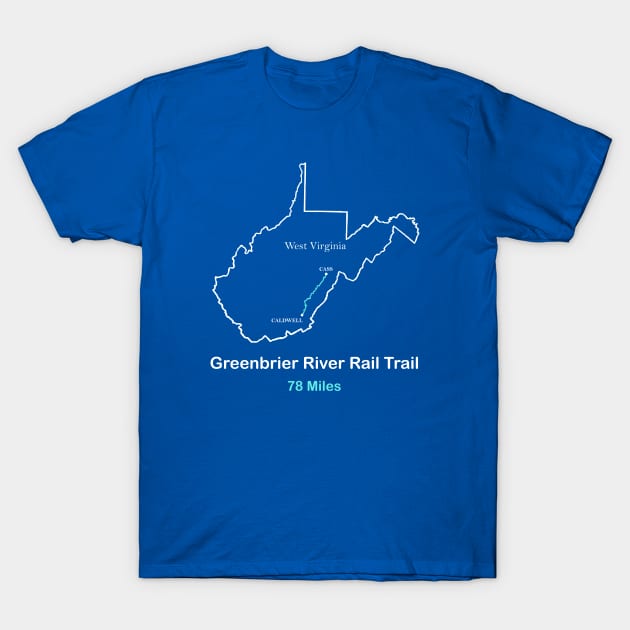 Greenbrier River Rail Trail Route T-Shirt by numpdog